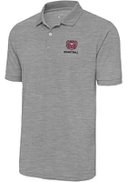 Antigua Missouri State Bears Mens Grey Basketball Legacy Pique Short Sleeve Polo