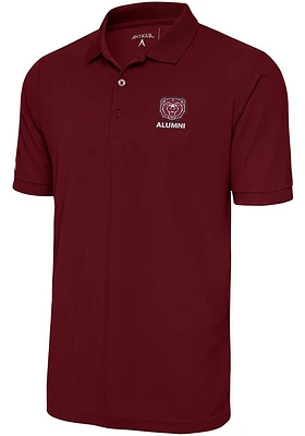 Antigua Missouri State Bears Mens Maroon Alumni Legacy Pique Short Sleeve Polo