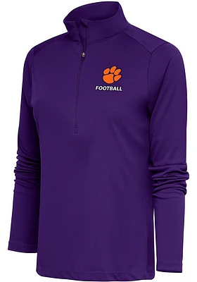Antigua Clemson Tigers Womens Football Tribute Qtr Zip Pullover