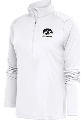 Antigua Iowa Hawkeyes Womens Volleyball Tribute Qtr Zip Pullover