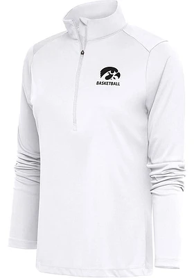 Antigua Iowa Hawkeyes Womens Basketball Tribute Qtr Zip Pullover