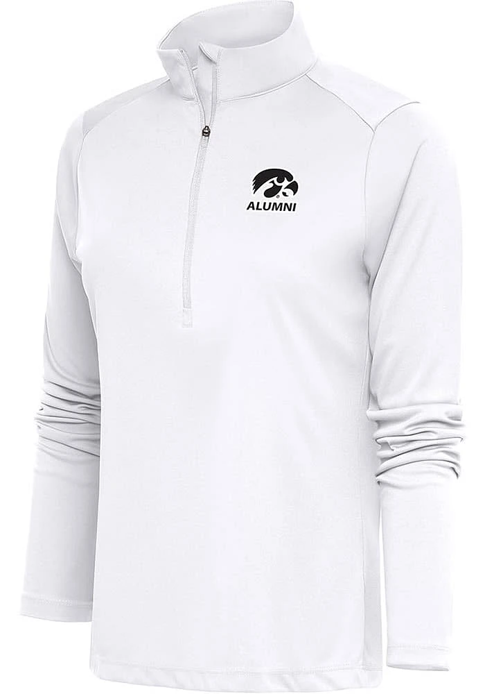 Antigua Iowa Hawkeyes Womens White Alumni Tribute Qtr Zip Pullover