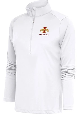 Antigua Iowa State Cyclones Womens Football Tribute Qtr Zip Pullover