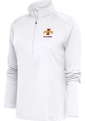 Antigua Iowa State Cyclones Womens White Alumni Tribute Qtr Zip Pullover