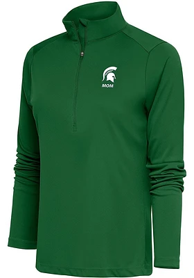 Antigua Michigan State Spartans Womens Mom Tribute Qtr Zip Pullover