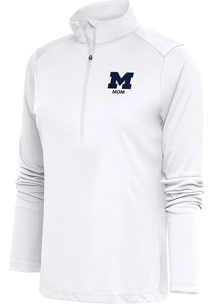 Antigua Michigan Wolverines Womens Mom Tribute Qtr Zip Pullover