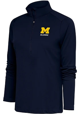 Antigua Michigan Wolverines Womens Alumni Tribute Qtr Zip Pullover
