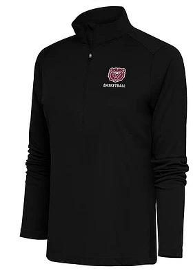 Antigua Missouri State Bears Womens Black Basketball Tribute Qtr Zip Pullover