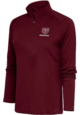 Antigua Missouri State Bears Womens Maroon Basketball Tribute Qtr Zip Pullover