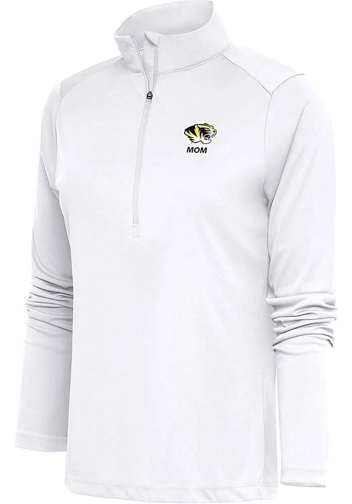 Antigua Missouri Tigers Womens White Mom Tribute Qtr Zip Pullover