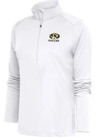 Antigua Missouri Tigers Womens White Soccer Tribute Qtr Zip Pullover