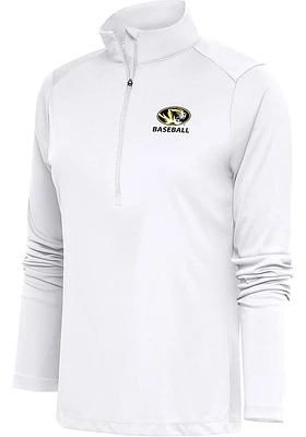 Antigua Missouri Tigers Womens Baseball Tribute Qtr Zip Pullover