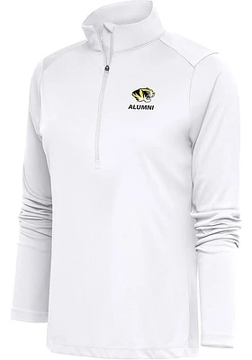 Antigua Missouri Tigers Womens White Alumni Tribute Qtr Zip Pullover