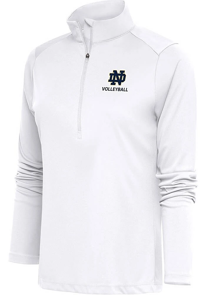 Antigua Notre Dame Fighting Irish Womens White Volleyball Tribute Qtr Zip Pullover