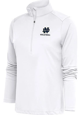 Antigua Notre Dame Fighting Irish Womens White Volleyball Tribute Qtr Zip Pullover