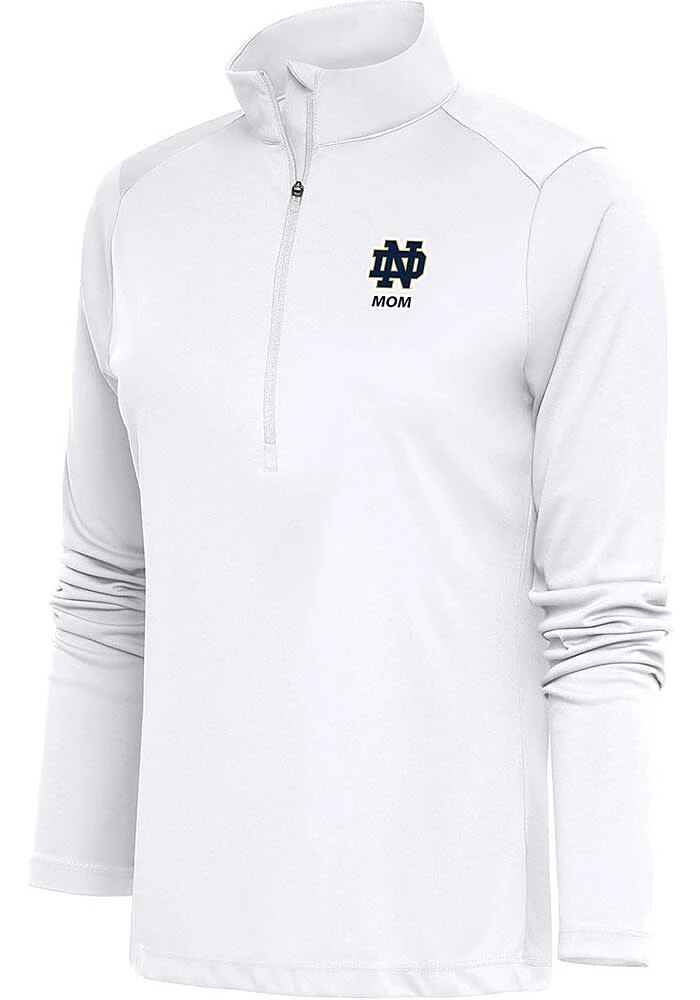 Antigua Notre Dame Fighting Irish Womens White Mom Tribute Qtr Zip Pullover