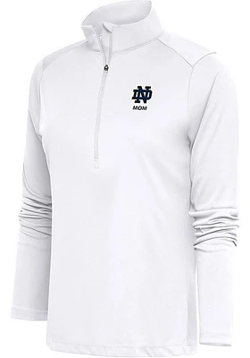 Antigua Notre Dame Fighting Irish Womens White Mom Tribute Qtr Zip Pullover