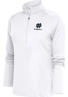 Antigua Notre Dame Fighting Irish Womens White Baseball Tribute Qtr Zip Pullover