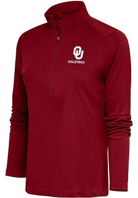 Antigua Oklahoma Sooners Womens Volleyball Tribute Qtr Zip Pullover