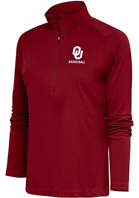 Antigua Oklahoma Sooners Womens Basketball Tribute Qtr Zip Pullover