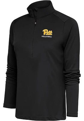 Antigua Pitt Panthers Womens Grey Volleyball Tribute Qtr Zip Pullover