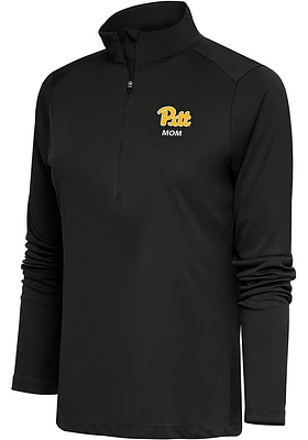 Antigua Pitt Panthers Womens Grey Mom Tribute Qtr Zip Pullover