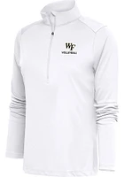 Antigua Wake Forest Demon Deacons Womens White Volleyball Tribute Qtr Zip Pullover