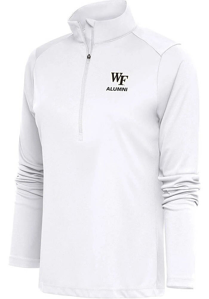 Antigua Wake Forest Demon Deacons Womens White Alumni Tribute Qtr Zip Pullover
