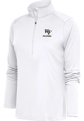 Antigua Wake Forest Demon Deacons Womens White Alumni Tribute Qtr Zip Pullover