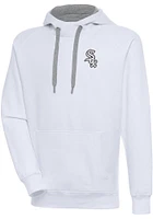 Antigua Chicago White Sox Mens Metallic Logo Victory Long Sleeve Hoodie