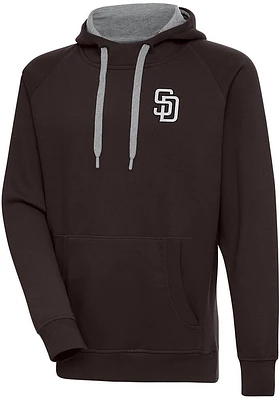 Antigua San Diego Padres Mens Metallic Logo Victory Long Sleeve Hoodie