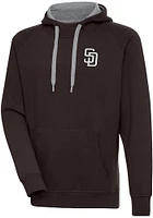 Antigua San Diego Padres Mens Metallic Logo Victory Long Sleeve Hoodie
