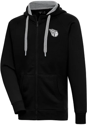 Antigua Cleveland Guardians Mens Black Metallic Logo Victory Long Sleeve Full Zip Jacket