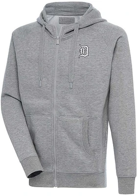 Antigua Detroit Tigers Mens Metallic Logo Victory Long Sleeve Full Zip Jacket