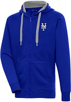 Antigua New York Mets Mens Metallic Logo Victory Long Sleeve Full Zip Jacket