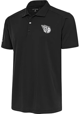 Antigua Cleveland Guardians Mens Metallic Logo Tribute Short Sleeve Polo