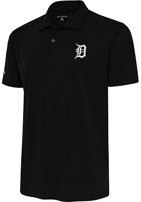 Antigua Detroit Tigers Mens Metallic Logo Tribute Short Sleeve Polo