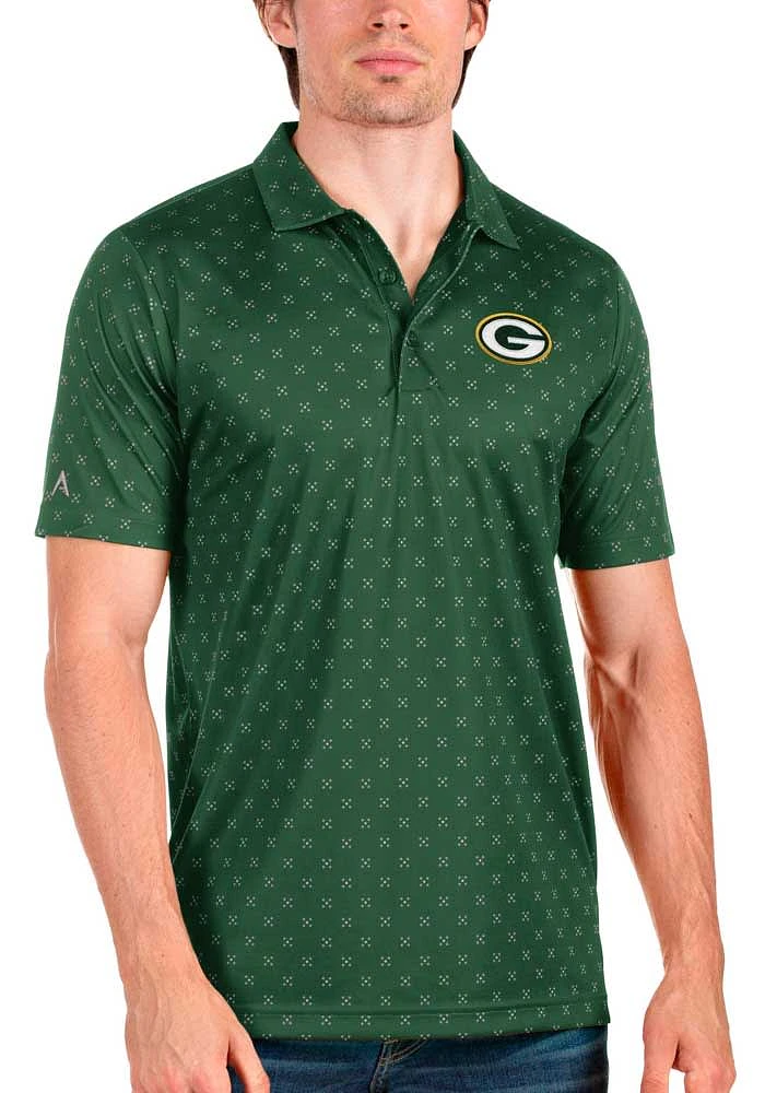 Antigua Green Bay Packers Mens Spark Short Sleeve Polo