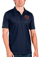 Antigua Chicago Bears Mens Navy Blue Spark Short Sleeve Polo