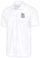 Antigua St Louis Cardinals Mens White Metallic Logo Tribute Short Sleeve Polo