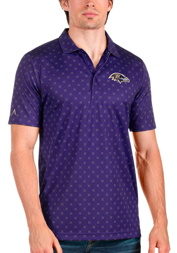 Antigua Baltimore Ravens Mens Purple Spark Short Sleeve Polo