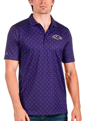 Antigua Baltimore Ravens Mens Purple Spark Short Sleeve Polo