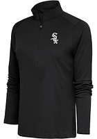 Antigua Chicago White Sox Womens Metallic Logo Tribute Qtr Zip Pullover