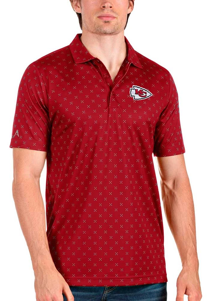 Antigua Kansas City Chiefs Mens Red Spark Short Sleeve Polo