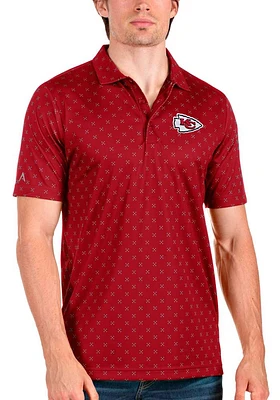 Antigua Kansas City Chiefs Mens Red Spark Short Sleeve Polo