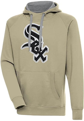 Antigua Chicago White Sox Mens Khaki Full Front Victory Long Sleeve Hoodie