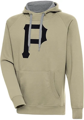 Antigua Pittsburgh Pirates Mens Khaki Full Front Victory Long Sleeve Hoodie