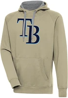 Antigua Tampa Bay Rays Mens Khaki Full Front Victory Long Sleeve Hoodie