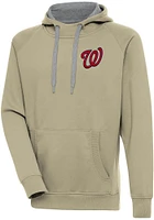 Antigua Washington Nationals Mens Khaki Victory Long Sleeve Hoodie