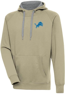Antigua Detroit Lions Mens Khaki Victory Long Sleeve Hoodie